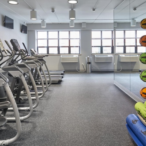 A perfect fit for the whole family a gym with exercise equipment