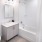 a bathroom with a shower and toilet