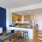 a kitchen with a dining table